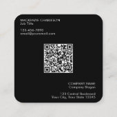 Eenvoudige Logo- en tekstcode zwart Vierkante Visitekaartje (Achterkant)