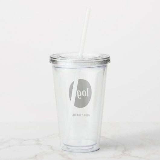 Eenvoudige Logo- en teksthandel Acryl Drinkbeker (Achterkant)