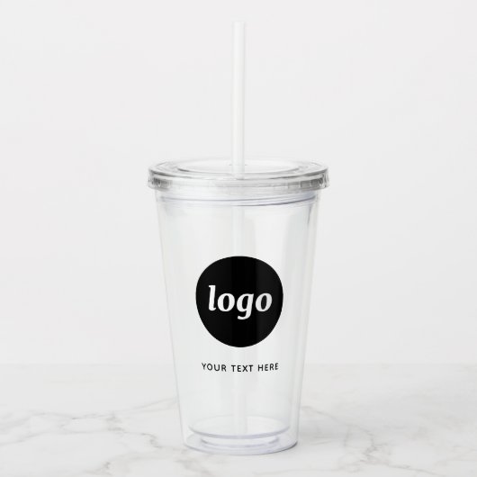 Eenvoudige Logo- en teksthandel Acryl Drinkbeker (Voorkant)