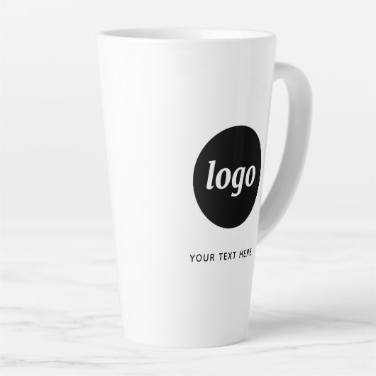 Eenvoudige Logo- en teksthandel Latte Mok (Rechterhoek)