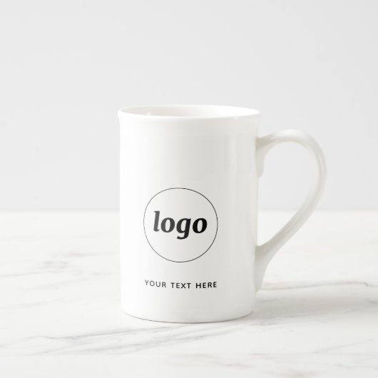 Eenvoudige Logo- en teksthandel Porselein Kop (Rechts)