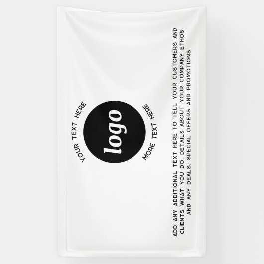 Eenvoudige Logo- en teksthandel Spandoek (Verticaal)