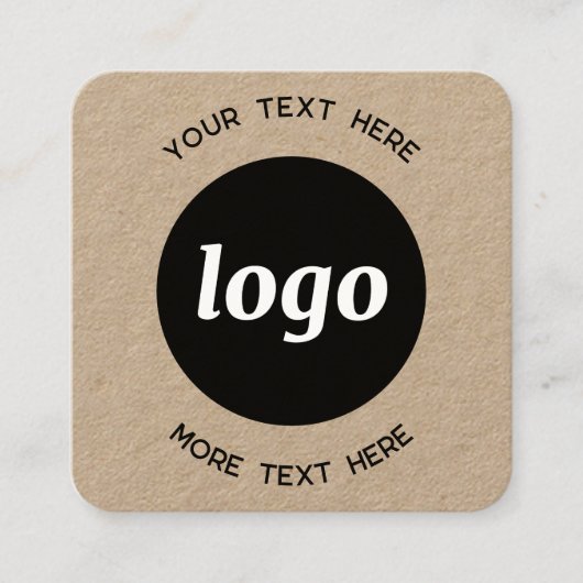 Eenvoudige Logo- en tekstkraft Vierkante Visitekaartje (Voorkant)