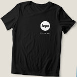 Eenvoudige Logo- en tekstpromotie<br><div class="desc">Eenvoudige logo en aangepaste tekst business t-shirt. Vervang de logo en de tekst met uw om aan te passen. Draag hen zelf,  geeft hen aan uw werknemers en medewerkers,  verkoopt hen aan klanten en cliënten of geeft hen weg als promotiemateriaal om klantenloyaliteit te inspireren.</div>
