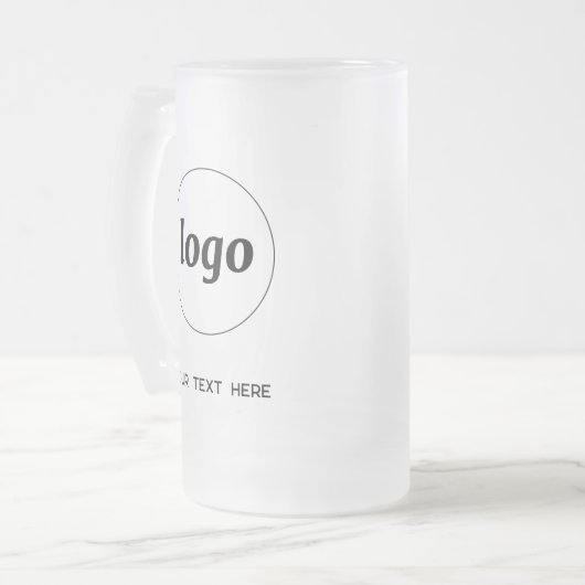 Eenvoudige Logo- en tekstpromotie Matglas Bierpul (Voorkant links)