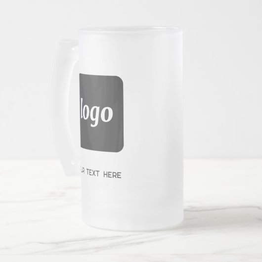 Eenvoudige Logo- en tekstpromotie Matglas Bierpul (Voorkant links)