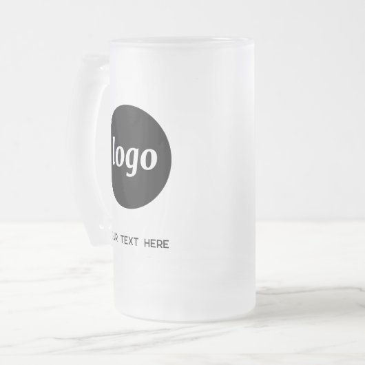 Eenvoudige Logo- en tekstpromotie Matglas Bierpul (Voorkant links)