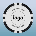 Eenvoudige Logo- en tekstpromotie Poker Chips<br><div class="desc">Eenvoudige logo en aangepaste tekst voor het promoten van uw bedrijf. Vervang de logo en tekst door uw eigen tekst om aan te passen. Minimalistisch en professioneel om uw merk te weerspiegelen.</div>