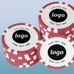 Eenvoudige Logo- en tekstpromotie Poker Chips<br><div class="desc">Eenvoudige logo en aangepaste tekst voor het promoten van uw bedrijf. Vervang de logo en tekst door uw eigen tekst om aan te passen. Minimalistisch en professioneel om uw merk te weerspiegelen.</div>