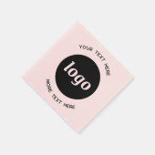 Eenvoudige Logo- en tekstroze bedrijfspromotie Servet (Hoek)