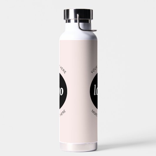 Eenvoudige Logo- en tekstroze Waterfles (Links)