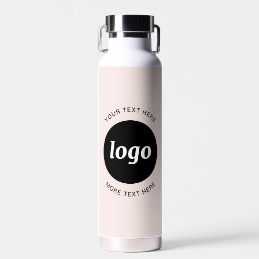Eenvoudige Logo- en tekstroze Waterfles (Voorkant)