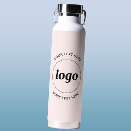 Eenvoudige Logo- en tekstroze Waterfles