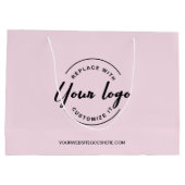 Eenvoudige  Logo en website Roze Zaken Groot Cadeauzakje (Achterkant)