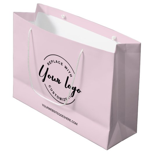 Eenvoudige  Logo en website Roze Zaken Groot Cadeauzakje (Voorkant Gekanteld)