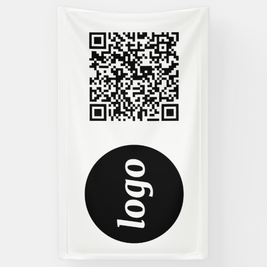 Eenvoudige Logo en zakelijke QR-code Spandoek (Verticaal)