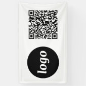 Eenvoudige logo en zakelijke QR-code Spandoek (Verticaal)