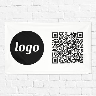 Eenvoudige Logo en zakelijke QR-code Spandoek