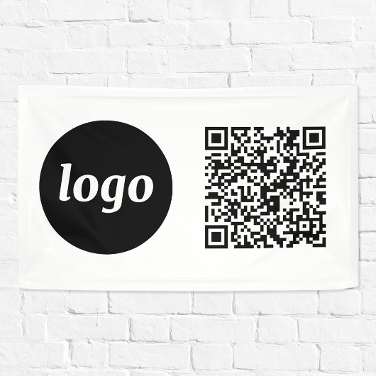 Eenvoudige Logo en zakelijke QR-code Spandoek