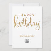 Eenvoudige Logo Faux Gold Glitter Happy Birthday K Kaart (Voorkant)