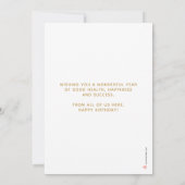 Eenvoudige Logo Faux Gold Glitter Happy Birthday K Kaart (Achterkant)