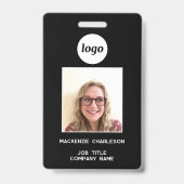 Eenvoudige Logo Foto ID QR Code Naambord Badge (Voorzijde)