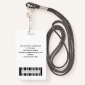 Eenvoudige Logo foto-ID werknemer Badge (Achterkant met draagriem)