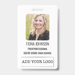 Eenvoudige Logo Foto-streepjescode ID werknemer Badge