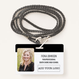 Eenvoudige Logo Foto-streepjescode ID werknemer Badge
