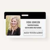 Eenvoudige Logo Foto-streepjescode ID werknemer Badge (Voorkant)