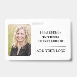 Eenvoudige Logo Foto-streepjescode ID werknemer Badge