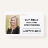 Eenvoudige Logo Foto-streepjescode ID werknemer Badge (Voorkant)