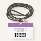 Eenvoudige Logo Foto-streepjescode ID werknemer Badge (Achterkant met draagriem)