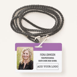 Eenvoudige Logo Foto-streepjescode ID werknemer Badge