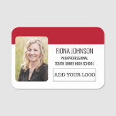 Eenvoudige Logo foto voor werknemers Naamplaatje (Voorkant)