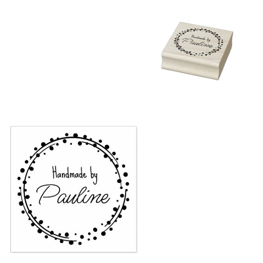 Eenvoudige Logo handgemaakt Rubberstempel (Gestempeld)