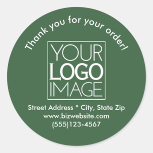 Eenvoudige Logo Hunter Green Business Hartelijk da Ronde Sticker