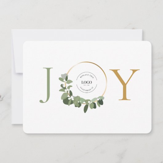 Eenvoudige logo in moderne krans op maat feestdagenkaart (Voorkant)