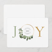 Eenvoudige logo in moderne krans op maat feestdagenkaart (Voorkant / Achterkant)