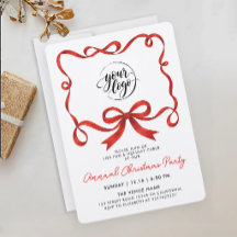 Eenvoudige Logo Kerst Rode Lint Boog Calligrafie
