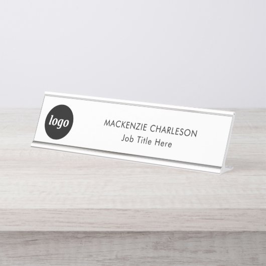 Eenvoudige Logo met aangepaste tekst Business Prof Bureau Naambordje (Voorkant)