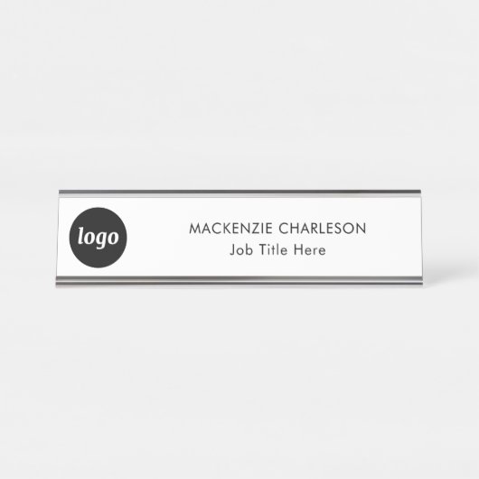 Eenvoudige Logo met aangepaste tekst Business Prof Bureau Naambordje (Voorkant)