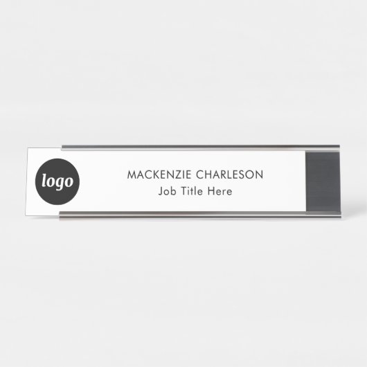 Eenvoudige Logo met aangepaste tekst Business Prof Bureau Naambordje (Voorkant)