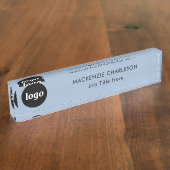 Eenvoudige Logo met Custom Text Business Powder Bl Naambordje (Zijkant)