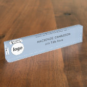 Eenvoudige Logo met Custom Text Business Powder Bl Naambordje (Zijkant)