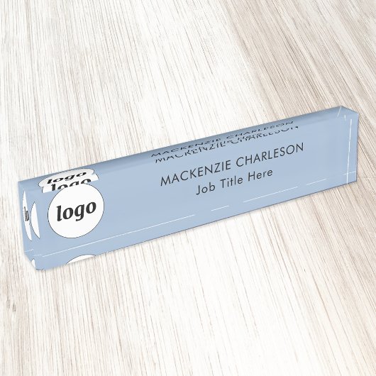 Eenvoudige Logo met Custom Text Business Powder Bl Naambordje