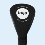 Eenvoudige Logo met SMS Business Promotion Golfheadcover<br><div class="desc">Voeg je eigen logo en tekstkeuze toe aan dit ontwerp. Logo wordt op een witte cirkel geknipt. Verwijder desgewenst de bovenste of onderste tekst. Minimalistisch en professioneel. Geweldig als promotieproduct voor uw klanten en klanten.</div>