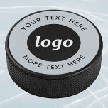 Eenvoudige Logo met SMS Business Promotion Hockey Puck<br><div class="desc">Voeg je eigen logo en tekstkeuze toe aan dit ontwerp. Verwijder desgewenst de bovenste of onderste tekst. Minimalistisch en professioneel. Geweldig voor medewerkers en medewerkers,  als promotieproduct voor uw klanten en klanten,  op shows en bedrijfsevenementen,  en voor sponsoring.</div>