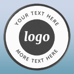 Eenvoudige Logo met SMS Business Promotion Hockey Puck<br><div class="desc">Voeg je eigen logo en tekstkeuze toe aan dit ontwerp. Verwijder desgewenst de bovenste of onderste tekst. Minimalistisch en professioneel. Geweldig voor medewerkers en medewerkers,  als promotieproduct voor uw klanten en klanten,  op shows en bedrijfsevenementen,  en voor sponsoring.</div>