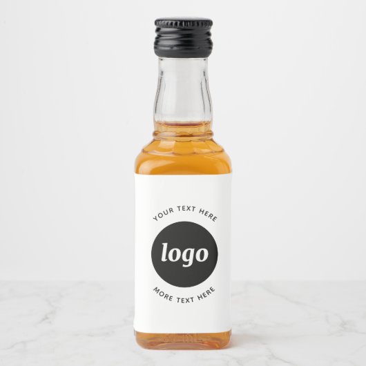 Eenvoudige Logo met SMS Business Promotion Likeurfles Etiket (Voorkant)
